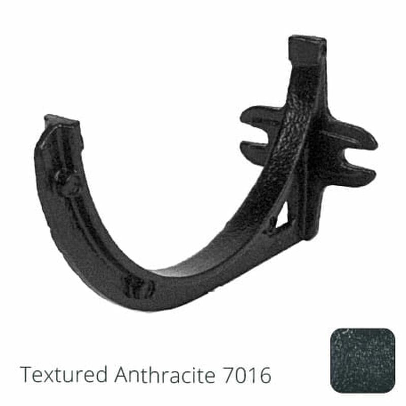 Alumasc 125mm (5") Half Round Cast Aluminium Gutter Fascia Bracket - Textured Anthracite Grey RAL 7016