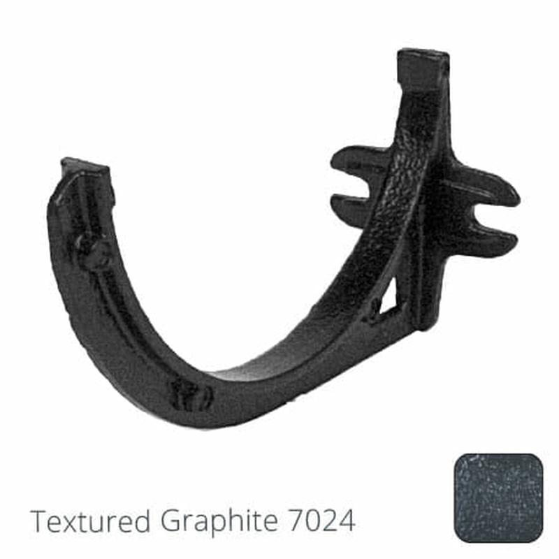 Alumasc 125mm (5") Half Round Cast Aluminium Gutter Fascia Bracket - Textured Graphite Grey RAL 7024
