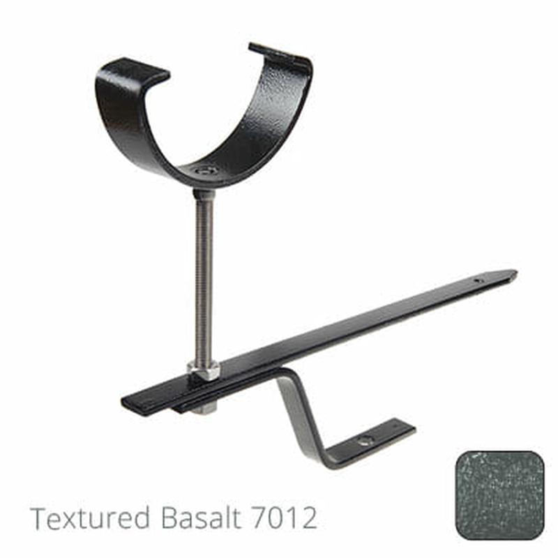 Alumasc 125mm (5") Half Round Cast Aluminium Rise & Fall Gutter Bracket - Textured Basalt Grey RAL 7012