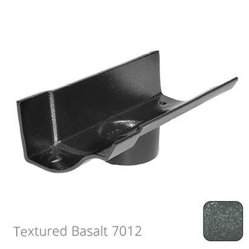 Alumasc 125mm (5") Victorian Ogee Cast Aluminium 63mm Gutter Outlet - Textured Basalt Grey RAL 7012