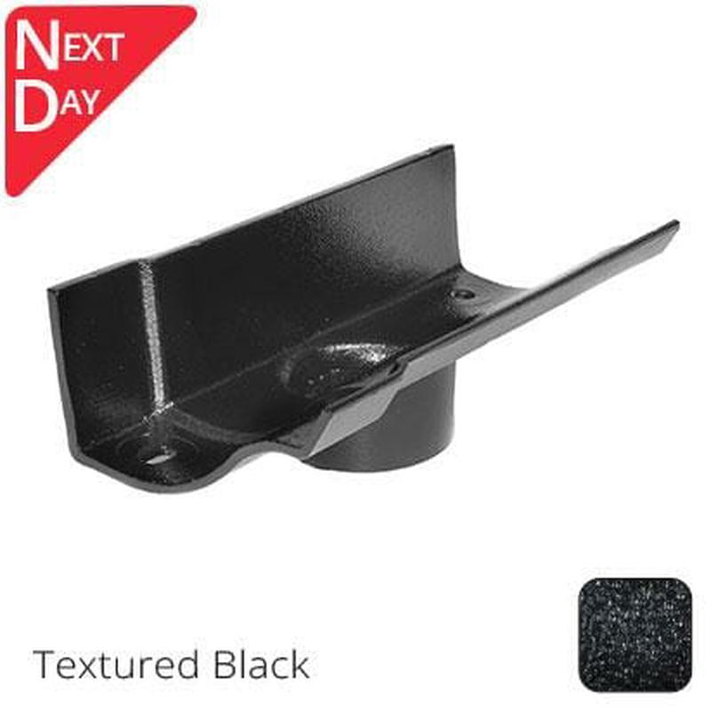 Alumasc 125mm (5") Victorian Ogee Cast Aluminium 63mm Gutter Outlet - Textured Black
