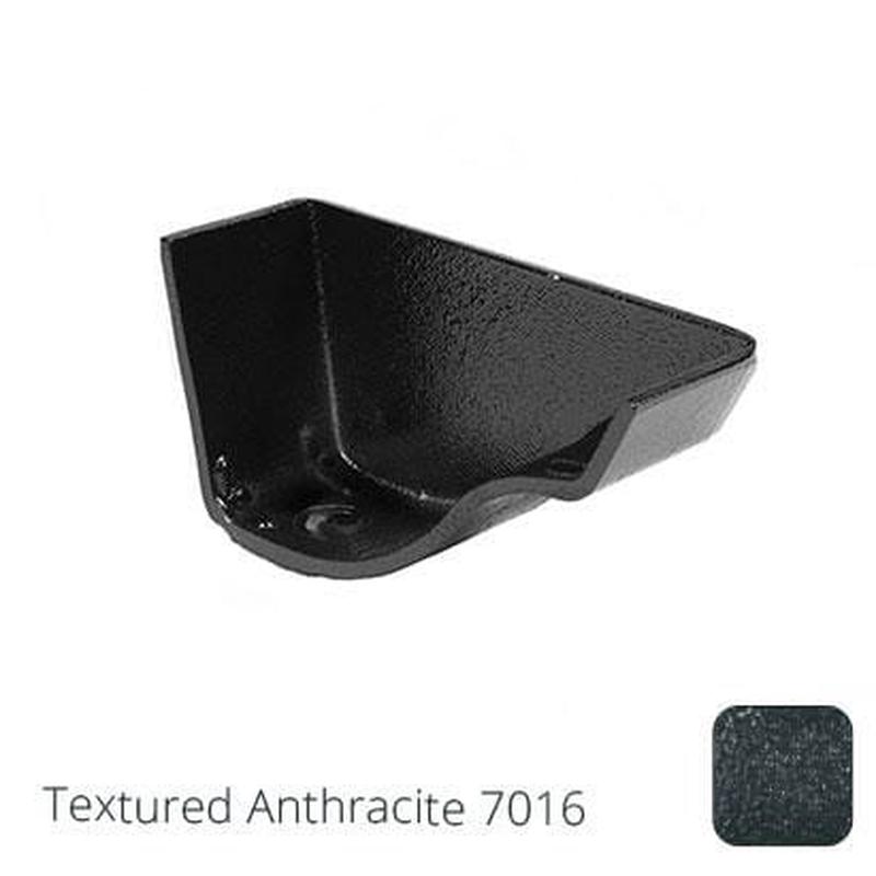 Alumasc 125mm (5") Victorian Ogee Cast Aluminium External Right Hand Stop End - Textured Anthracite Grey RAL 7016