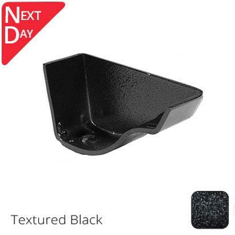 Alumasc 125mm (5") Victorian Ogee Cast Aluminium External Right Hand Stop End - Textured Black