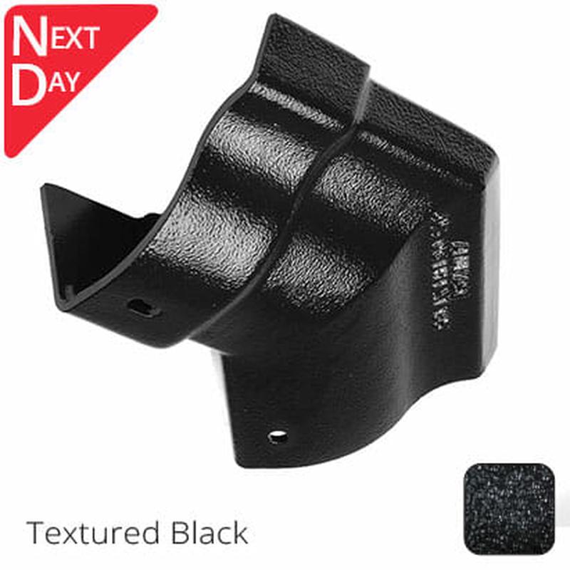 Alumasc 125mm (5") Victorian Ogee Cast Aluminium Gutter 135 External Angle - Textured Black