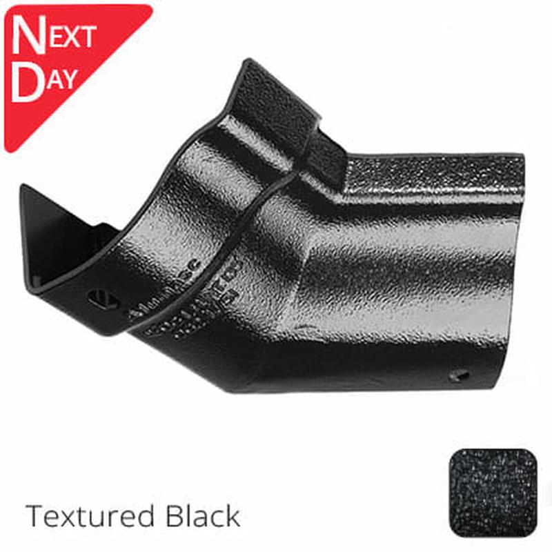 Alumasc 125mm (5") Victorian Ogee Cast Aluminium Gutter 135 Internal Angle - Textured Black