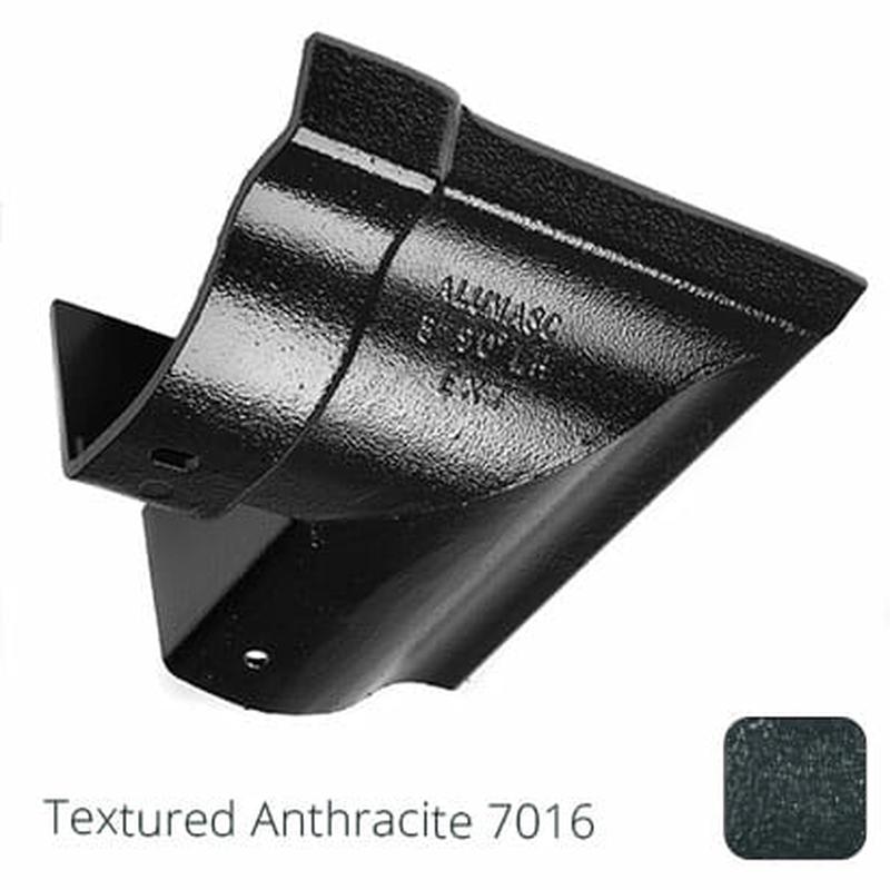 Alumasc 125mm (5") Victorian Ogee Cast Aluminium Gutter 90 External Angle - Textured Anthracite Grey RAL 7016