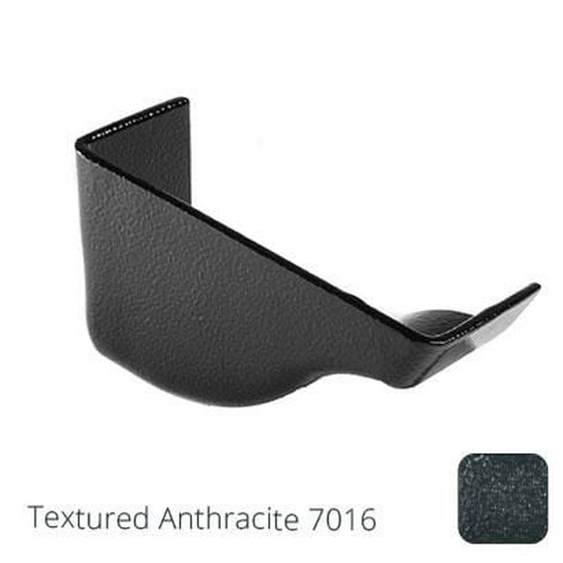 Alumasc 125mm (5") Victorian Ogee Cast Aluminium Internal Left Hand Stop End - Textured Anthracite Grey RAL 7016