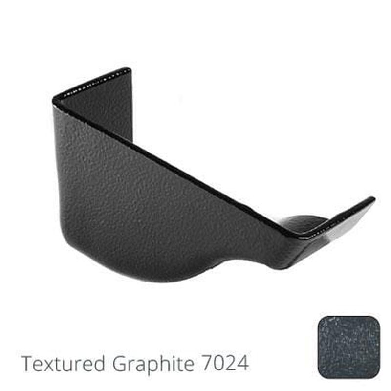 Alumasc 125mm (5") Victorian Ogee Cast Aluminium Internal Left Hand Stop End - Textured Graphite Grey RAL 7024