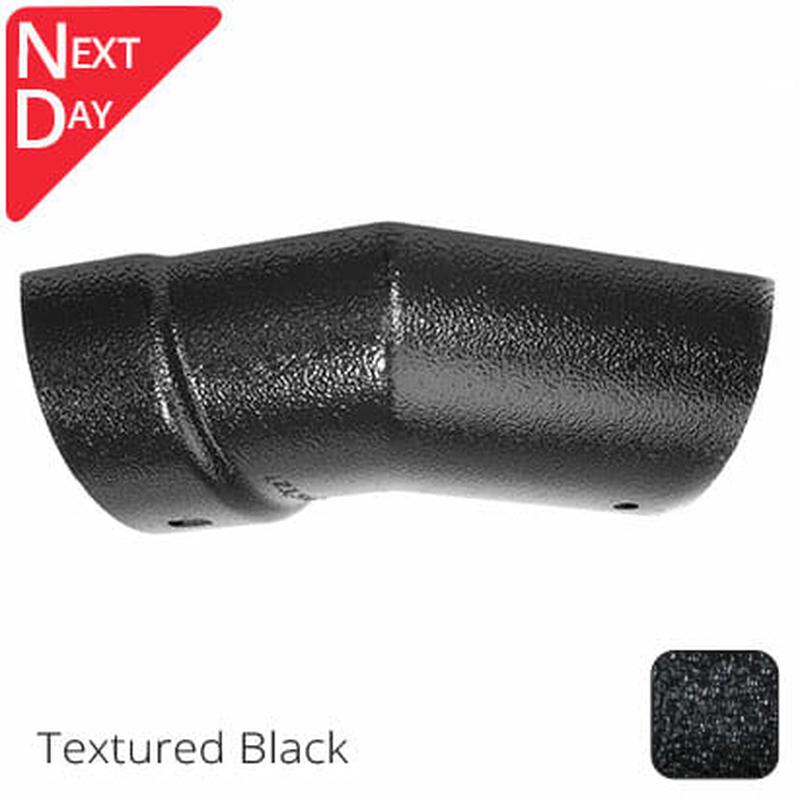 Alumasc 150mm (6")Half Round Cast Aluminium Gutter 135 External Angle - Textured Black