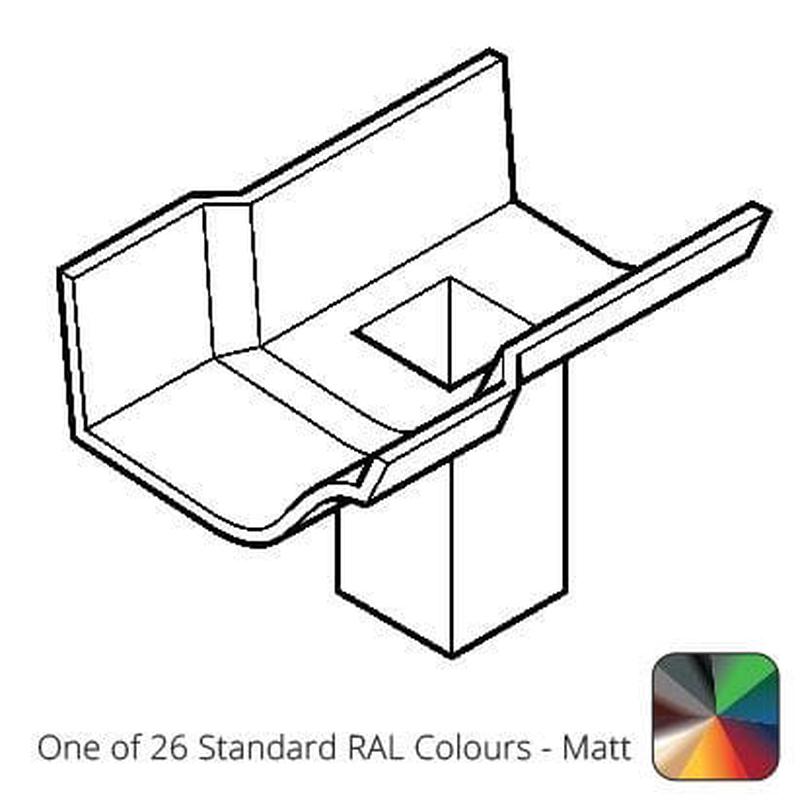 Alumasc 75x75 (3x3") square outlet Cast Aluminium Victorian Ogee 125mm (5") Gutter Running Outlet - Single Spigot/Socket - One of 26 Standard RAl colours - Matt
