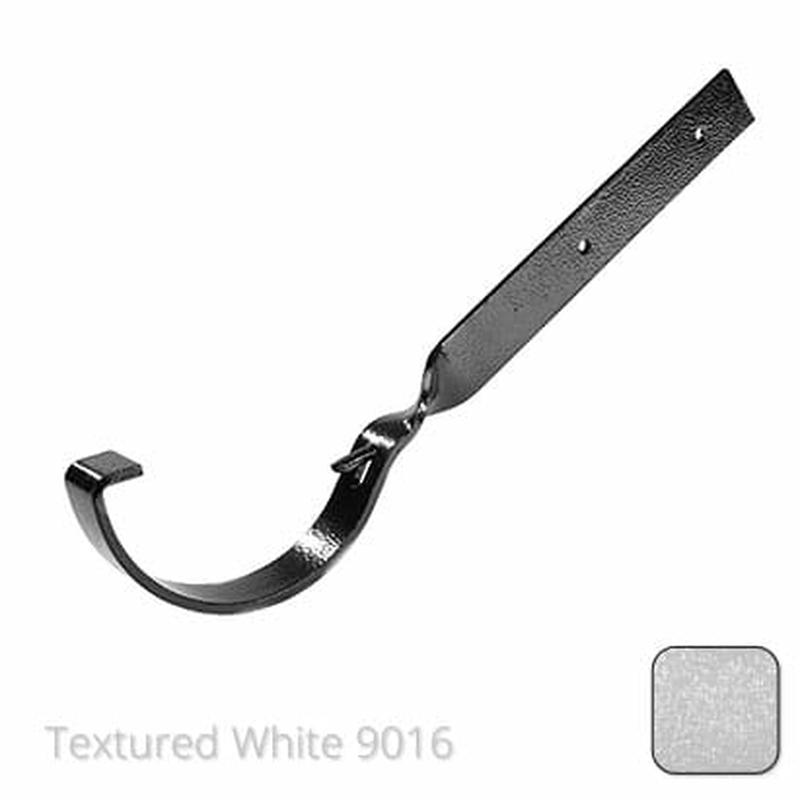 Alumasc 100mm (4") Half Round Cast Aluminium Gutter Side Fix Rafter Bracket - Textured Traffic White RAL 9016