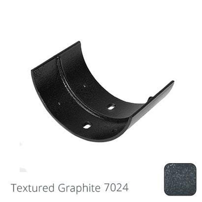 Alumasc 125mm (5") Half Round Cast Aluminium Gutter Union - Textured Graphite Grey RAL 7024