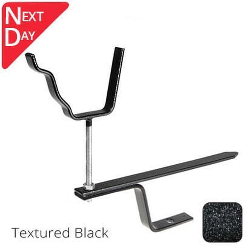 Alumasc 125x100 (5"x 4") Moulded Ogee Aluminium Rise & Fall Bracket - Textured Black