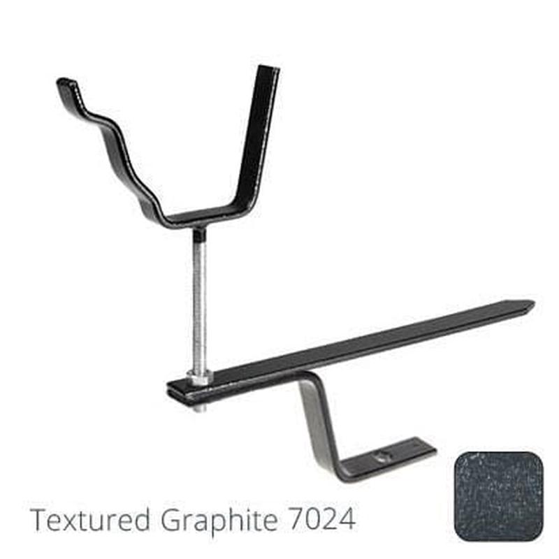 Alumasc 125x100 (5"x 4") Moulded Ogee Aluminium Rise & Fall Bracket - Textured Graphite Grey RAL 7024