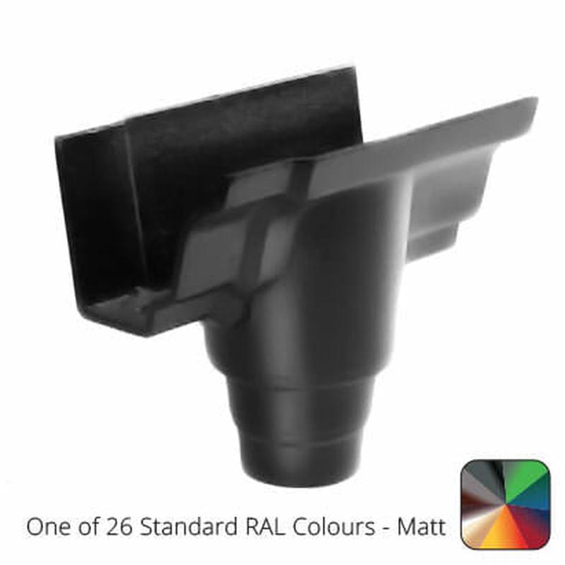 Alumasc 125x100 (5"x 4") Moulded Ogee Cast Aluminium 100mm Gutter Outlet - One of 26 Standard Matt RAL colours TBC