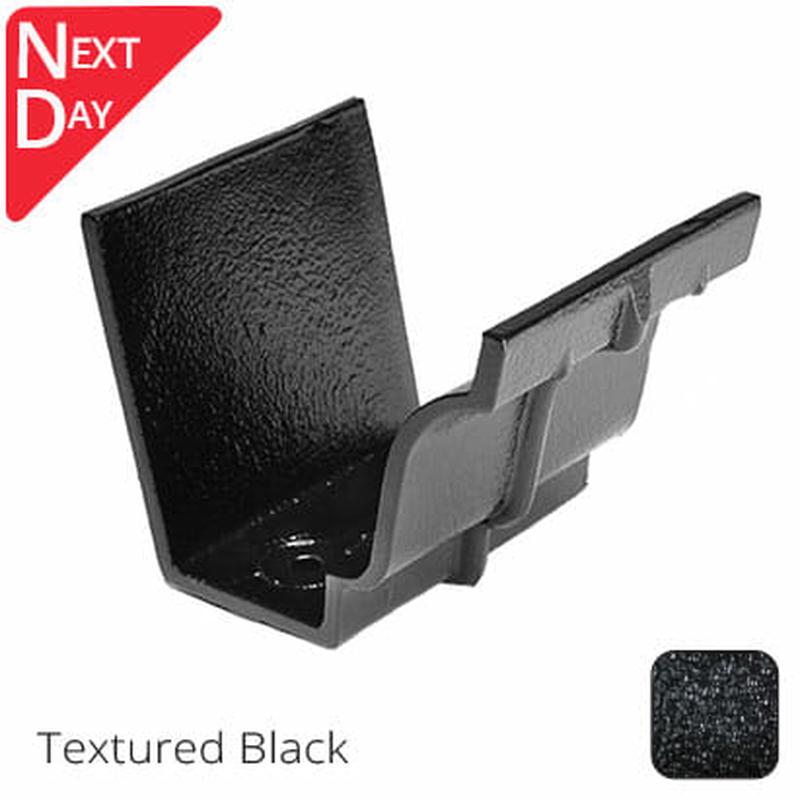 Alumasc 125x100 (5"x 4") Moulded Ogee Cast Aluminium Gutter Union - Textured Black