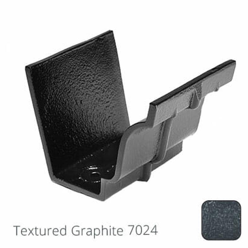 Alumasc 125x100 (5"x 4") Moulded Ogee Cast Aluminium Gutter Union - Textured Graphite Grey RAL 7024