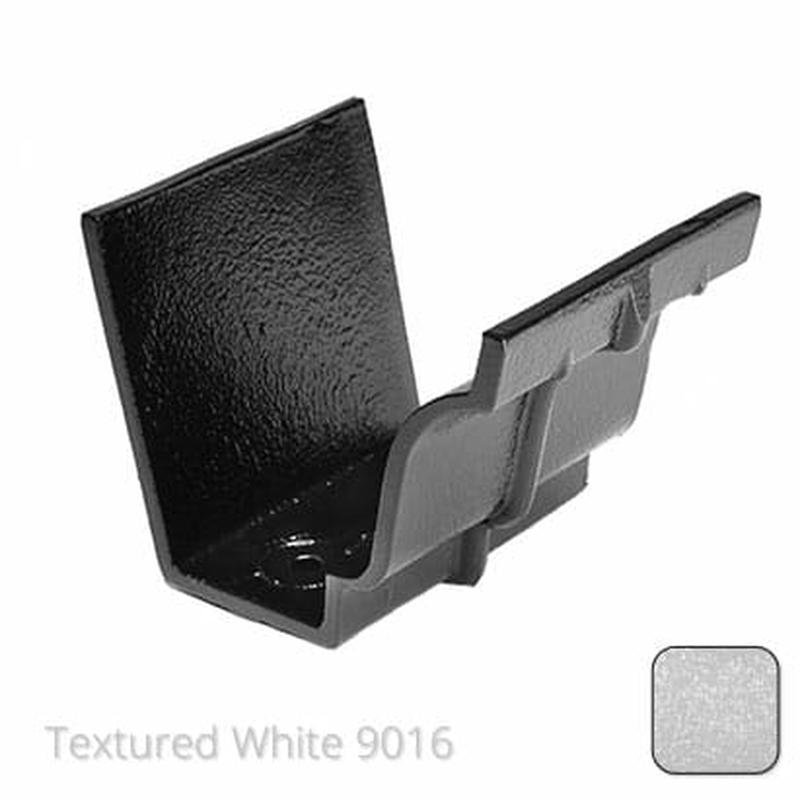 Alumasc 125x100 (5"x 4") Moulded Ogee Cast Aluminium Gutter Union - Textured Traffic White RAL 9016