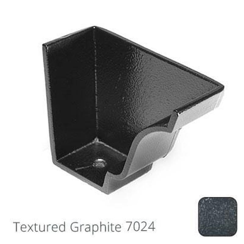 Alumasc 125x100 (5"x 4") Moulded Ogee Cast Aluminium Right Hand Internal Stop End - Textured Graphite Grey RAL 7024
